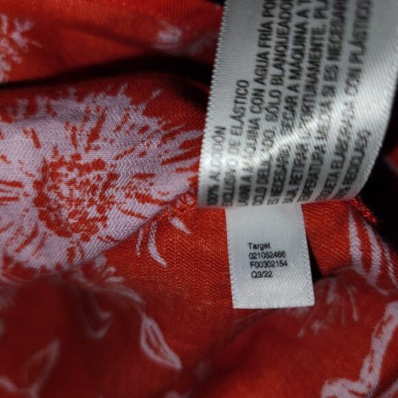 Ava & Viv NWT Red Orange‎ Sweetheart Floral Puff Sleeve Top Size 4X - Picture 5 of 10